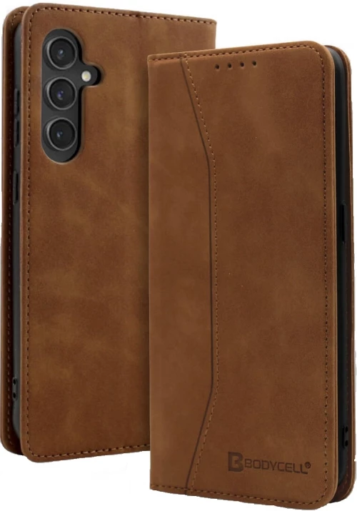 Θήκη Πορτοφόλι - Samsung Galaxy S24 - Bodycell Book Case - Brown (5206015073496)