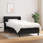 Κρεβάτι Boxspring με Στρώμα Μαύρο 100 x 200 εκ. Υφασμάτινο Μαύρο 3126463