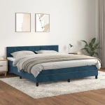 Κρεβάτι Boxspring με Στρώμα Σκούρο Μπλε 180x200 εκ. Βελούδινο Μπλε 3141321