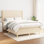 Κρεβάτι Boxspring με Στρώμα Κρεμ 140x190 εκ. Υφασμάτινο Κρεμ 3131830