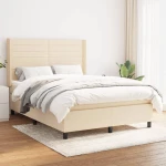 Κρεβάτι Boxspring με Στρώμα Κρεμ 140x190 εκ. Υφασμάτινο Κρεμ 3131510