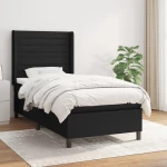 Κρεβάτι Boxspring με Στρώμα Μαύρο 90x200 εκ. Υφασμάτινο Μαύρο 3131483