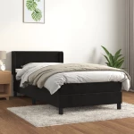 Κρεβάτι Boxspring με Στρώμα Μαύρο 80 x 200 εκ. Βελούδινο Μαύρο 3130807