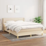 Κρεβάτι Boxspring με Στρώμα Κρεμ 140x190 εκ. Υφασμάτινο Κρεμ 3126642