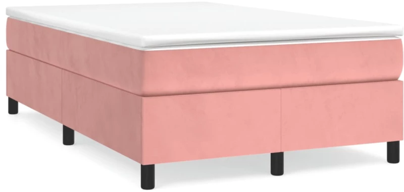 Κρεβάτι Boxspring με Στρώμα Ροζ 120x190 εκ. Βελούδινο Ροζ 3269708