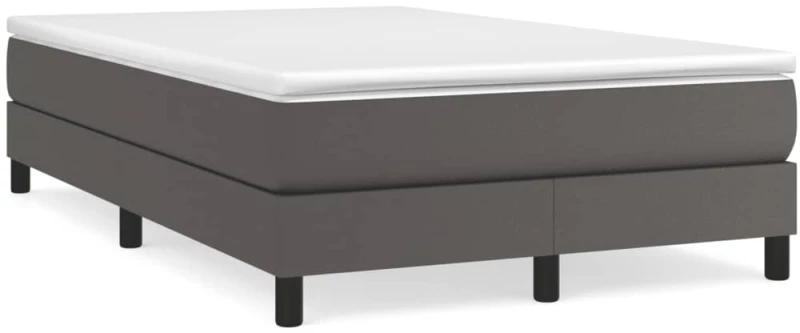 Κρεβάτι Boxspring με Στρώμα Γκρι 120x190εκ. από Συνθετικό Δέρμα Γκρι 3269675