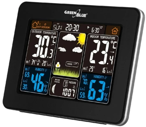 Πολυλειτουργικό Μετεωρολογικό Σταθμό Greenblue GB523 Μαύρο S9132070