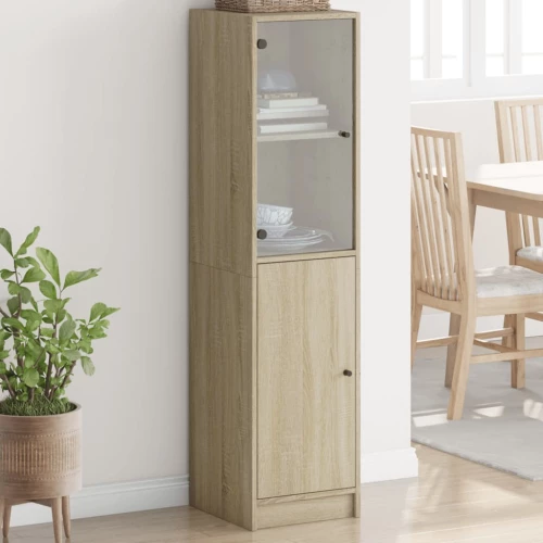 Ντουλάπι Sonoma Δρυς 35 x 37 x 142 εκ. με Γυάλινη Πόρτα Καφέ 836443