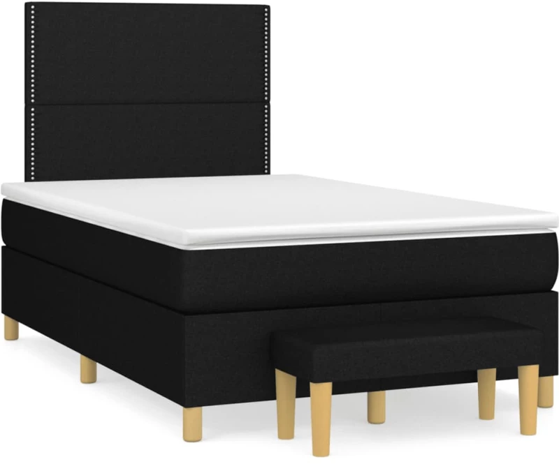 Κρεβάτι Boxspring με Στρώμα Μαύρο 120x190 εκ. Υφασμάτινο Μαύρο 3270399