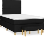 Κρεβάτι Boxspring με Στρώμα Μαύρο 120x190 εκ. Υφασμάτινο Μαύρο 3270399