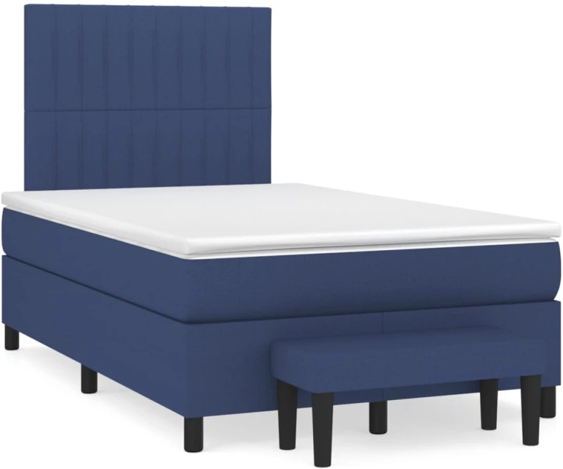 Κρεβάτι Boxspring με Στρώμα Μπλε 120x190 εκ. Υφασμάτινο Μπλε 3270375