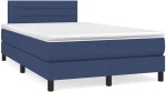 Κρεβάτι Boxspring με Στρώμα & LED Μπλε 120x190εκ. Υφασμάτινο Μπλε 3270052