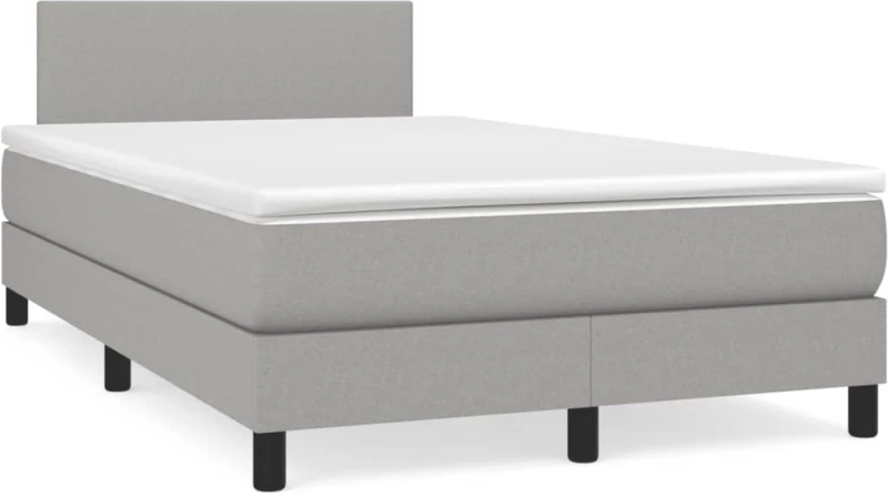 Κρεβάτι Boxspring με Στρώμα & LED Αν.Γκρι 120x190εκ. Υφασμάτινο Γκρι 3270025