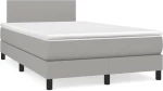 Κρεβάτι Boxspring με Στρώμα & LED Αν.Γκρι 120x190εκ. Υφασμάτινο Γκρι 3270025
