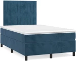Κρεβάτι Boxspring με Στρώμα Σκούρο Μπλε 120x190 εκ. Βελούδινο Μπλε 3270011