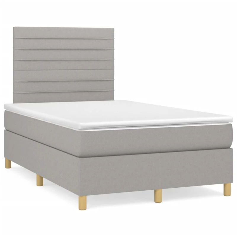 Κρεβάτι Boxspring με Στρώμα & LED Αν.Γκρι 120x190εκ. Υφασμάτινο Γκρι 3270253
