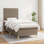 Κρεβάτι Boxspring με Στρώμα Taupe 80x200 εκ. Υφασμάτινο μπεζ-γκρι 3142453