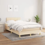 Κρεβάτι Boxspring με Στρώμα Κρεμ 120x200 εκ. Υφασμάτινο Κρεμ 3140606