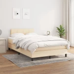 Κρεβάτι Boxspring με Στρώμα Κρεμ 120x200 εκ. Υφασμάτινο Κρεμ 3140046