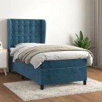 Κρεβάτι Boxspring με Στρώμα Σκούρο Μπλε 90x200 εκ. Βελούδινο Μπλε 3129433