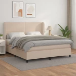Κρεβάτι Boxspring με Στρώμα Καπουτσίνο 180x200 εκ. Συνθ. Δέρμα Καφέ 3128930