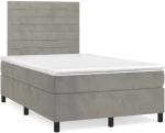 Κρεβάτι Boxspring με Στρώμα & LED Αν.Γκρι 120x190εκ. Βελούδινο Γκρι 3270317