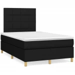 Κρεβάτι Boxspring με Στρώμα & LED Μαύρο 120x190 εκ. Υφασμάτινο Μαύρο 3270248