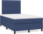Κρεβάτι Boxspring με Στρώμα & LED Μπλε 120x190εκ. Υφασμάτινο Μπλε 3270210