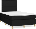 Κρεβάτι Boxspring με Στρώμα & LED Μαύρο 120x190 εκ. Υφασμάτινο Μαύρο 3270241