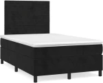 Κρεβάτι Boxspring με Στρώμα & LED Μαύρο 120x190 εκ. Βελούδινο Μαύρο 3270319