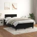 Κρεβάτι Boxspring με Στρώμα Μαύρο 120 x 200 εκ. Βελούδινο Μαύρο 3141295