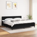 Κρεβάτι Boxspring με Στρώμα Μαύρο 200x200 εκ. Υφασμάτινο Μαύρο 3140403