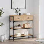 Τραπέζι Κονσόλα Sonoma Δρυς 72,5x25x75 εκ. Επεξεργασμένο Ξύλο Καφέ 834186