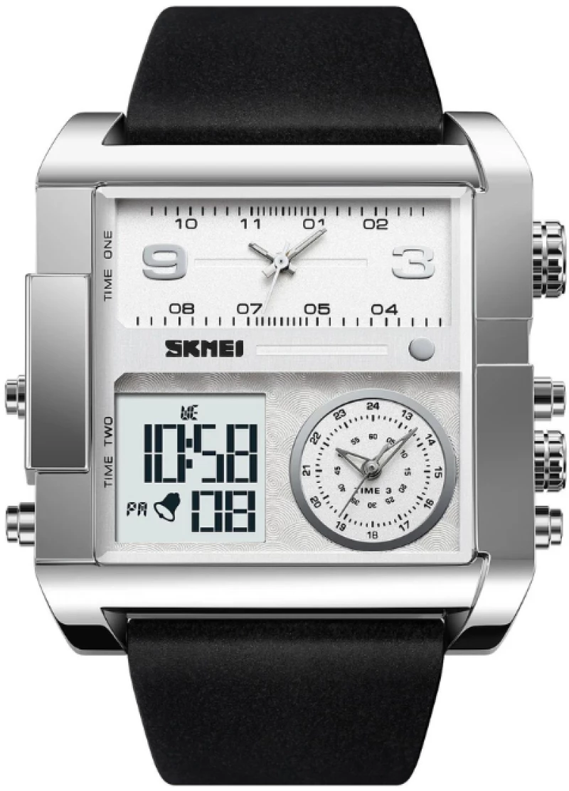 Ψηφιακό/αναλογικό ρολόι χειρός – Skmei - 2020 - Silver/White 220204_sw