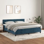 Κρεβάτι Boxspring με Στρώμα Σκούρο Μπλε 160x200 εκ. Βελούδινο Μπλε 3141195