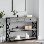 Τραπέζι Κονσόλα Γκρι Sonoma 100x28x75 εκ. Επεξεργασμένο Ξύλο Γκρι 834193