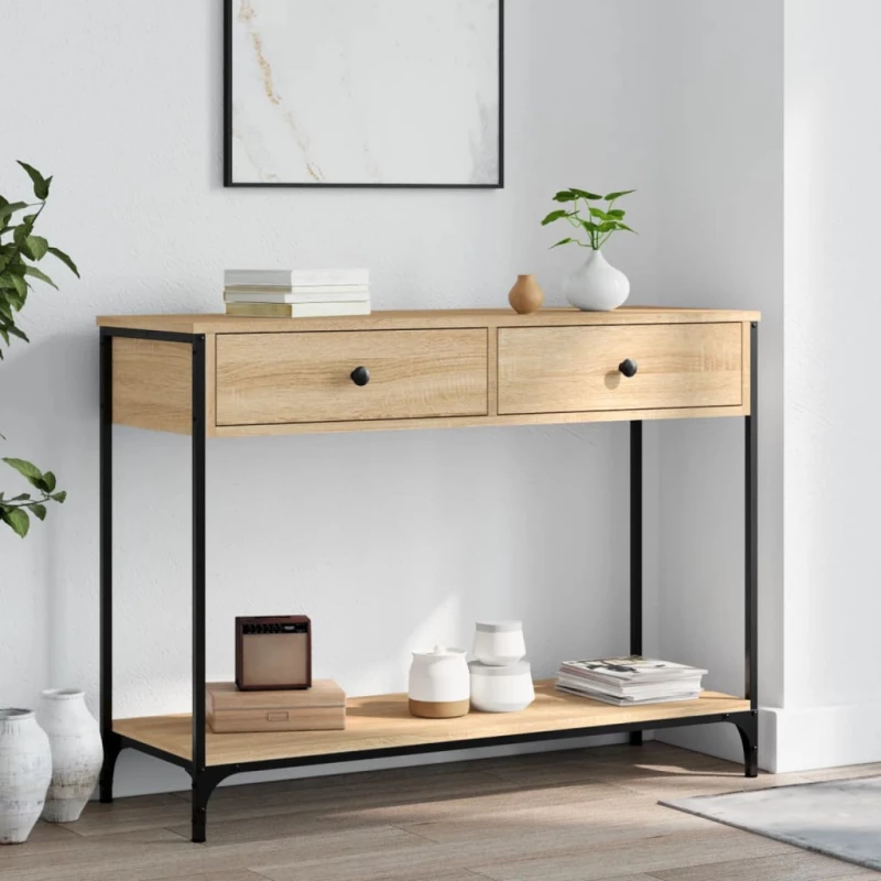 Τραπέζι Κονσόλα Sonoma Δρυς 100x34,5x75 εκ. Επεξεργασμένο Ξύλο Καφέ 834171
