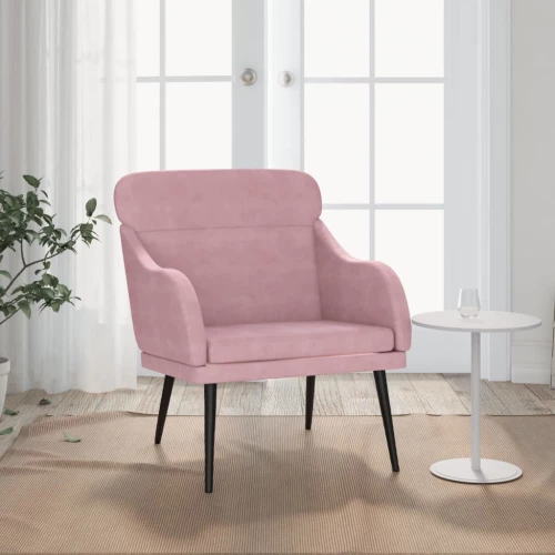 Πολυθρόνα Ροζ 63 x 76x 80 εκ. Βελούδινη Ροζ 351439