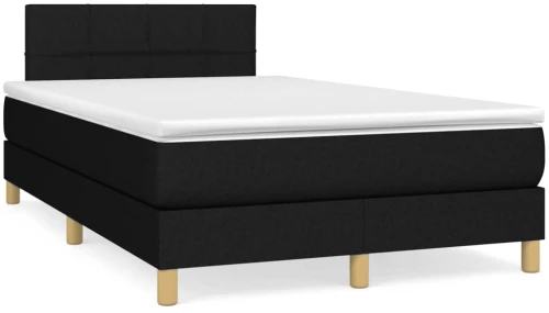 Κρεβάτι Boxspring με Στρώμα & LED Μαύρο 120x190 εκ. Υφασμάτινο Μαύρο 3270090