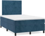 Κρεβάτι Boxspring με Στρώμα Σκούρο Μπλε 120x190 εκ. Βελούδινο Μπλε 3270005