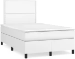Κρεβάτι Boxspring με Στρώμα Λευκό 120x190εκ.από Συνθετικό Δέρμα Λευκό 3269972