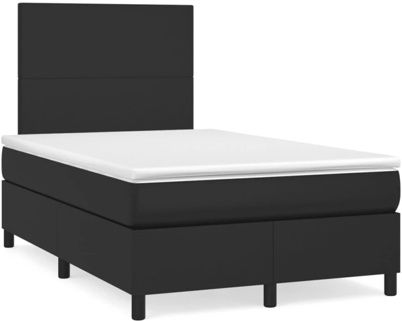 Κρεβάτι Boxspring με Στρώμα Μαύρο 120x190εκ.από Συνθετικό Δέρμα Μαύρο 3269965