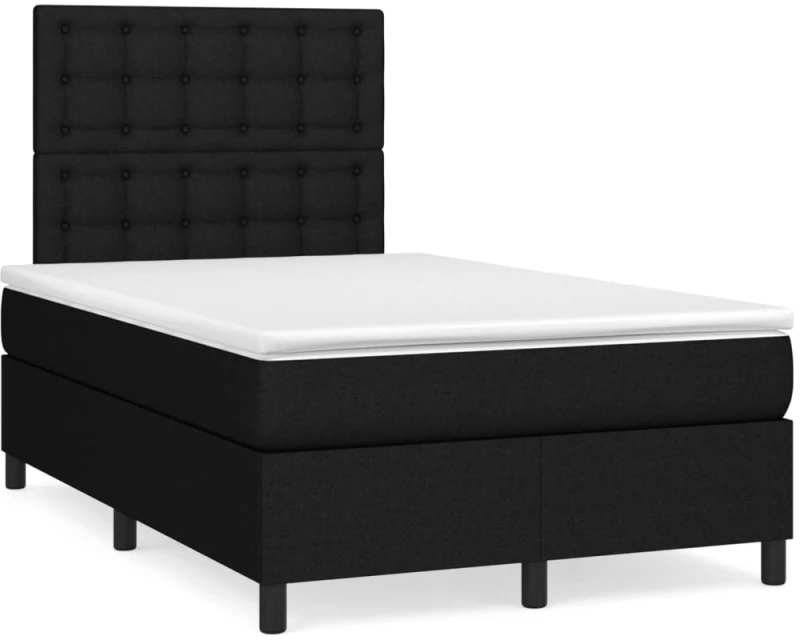 Κρεβάτι Boxspring με Στρώμα Μαύρο 120x190 εκ. Υφασμάτινο Μαύρο 3269911