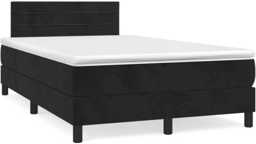 Κρεβάτι Boxspring με Στρώμα Μαύρο 120x190 εκ. Βελούδινο Μαύρο 3269845
