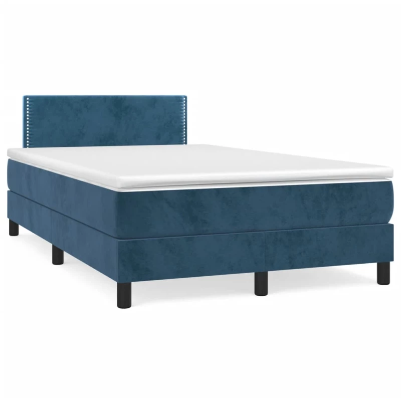 Κρεβάτι Boxspring με Στρώμα Σκούρο Μπλε 120x190 εκ. Βελούδινο Μπλε 3269835