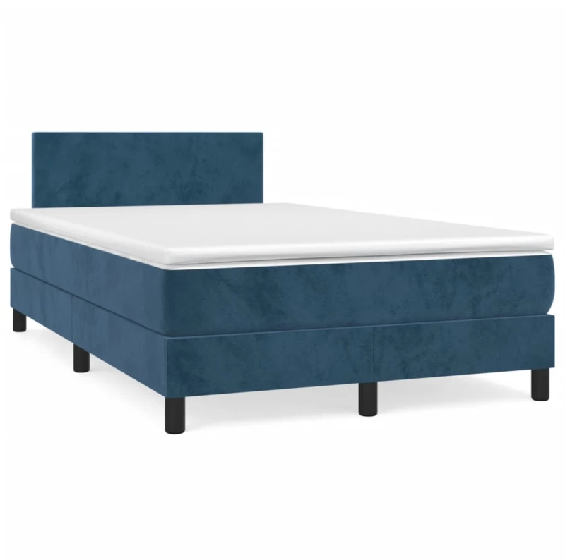 Κρεβάτι Boxspring με Στρώμα Σκούρο Μπλε 120x190 εκ. Βελούδινο Μπλε 3269829