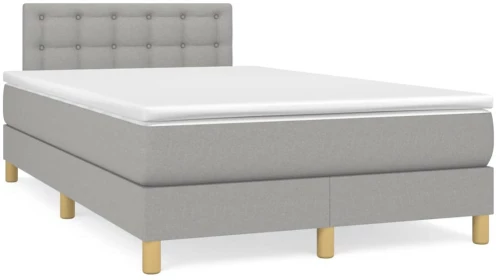 Κρεβάτι Boxspring με Στρώμα Ανοιχτό Γκρι 120x190 εκ. Υφασμάτινο Γκρι 3269800