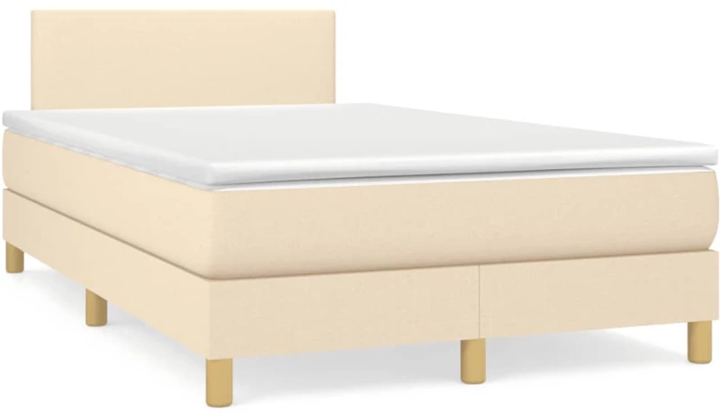 Κρεβάτι Boxspring με Στρώμα Κρεμ 120x190 εκ. Υφασμάτινο Κρεμ 3269763
