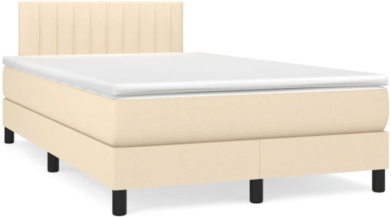 Κρεβάτι Boxspring με Στρώμα Κρεμ 120x190 εκ. Υφασμάτινο Κρεμ 3269742