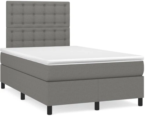 Κρεβάτι Boxspring με Στρώμα Σκούρο Γκρι 120x190 εκ Υφασμάτινο Γκρι 3269910
